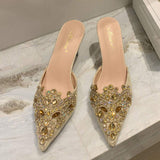 New Elegant High Heel Sandals, Chic Kitten Mules Slippers