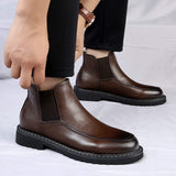 Elegant Black Leather Ankle Boots Comfortable Premium Stylish Loafers Cook Classy Genuine Leather Boots for Men