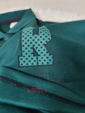 Men Letter Print Oversized Polo Shirt Green Short Sleeve Casual Daily Wear Top