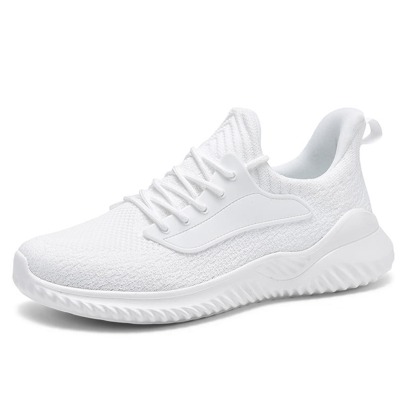 Mens White Black Mesh Running Shoes Large Size Athletic Walking Sneakers for Big Foot Comfortable Training