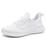 Mens White Black Mesh Running Shoes Large Size Athletic Walking Sneakers for Big Foot Comfortable Training