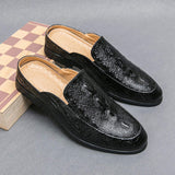 Summer Special Men Made Leather Dress Shoes Comfortable Backless Loafers Mules Men Casual Dress Shoes