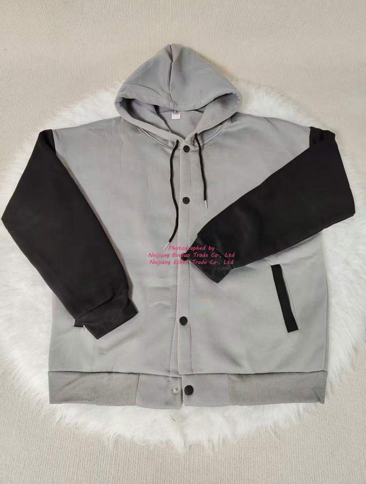 Hong Kong Style All-match Cardigan Jacket Men's 2026 Autumn New Korean Fashion Stitching Loose Hooded Coat