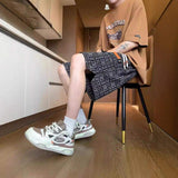 2025 New Full Print Casual American Style Retro Men's Shorts Trendy Cool Straight Shorts