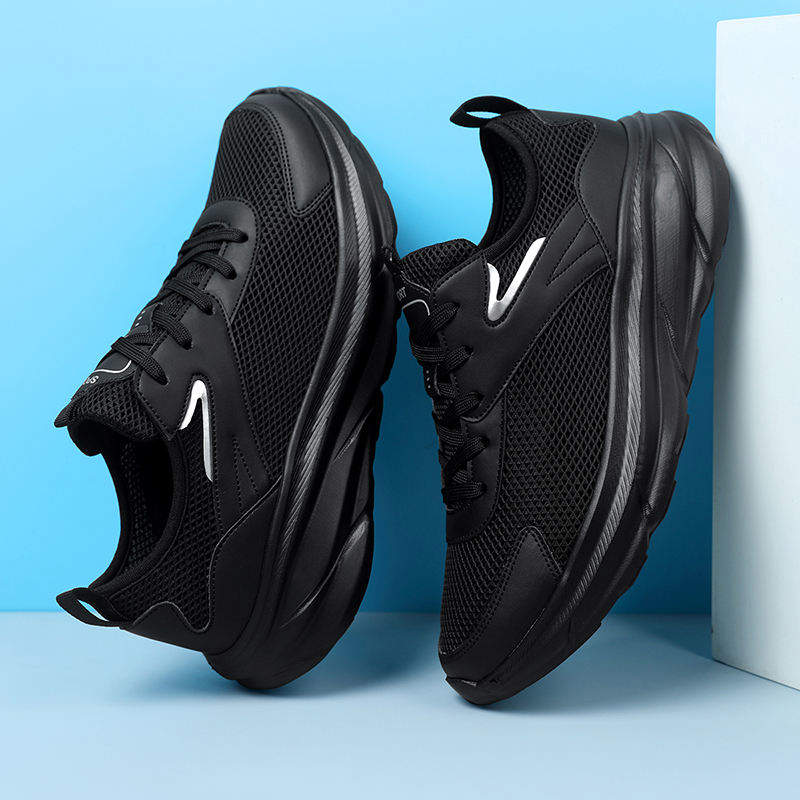 Streamlined Aerodynamic Breathable Mesh Sports Running Shoes with Shock Absorption Lightweight Sole
