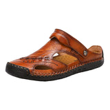 Genuine Leather Upper Cow Skin Casual Slippery Comfortable Breathable Men Sandals Shoes Leather