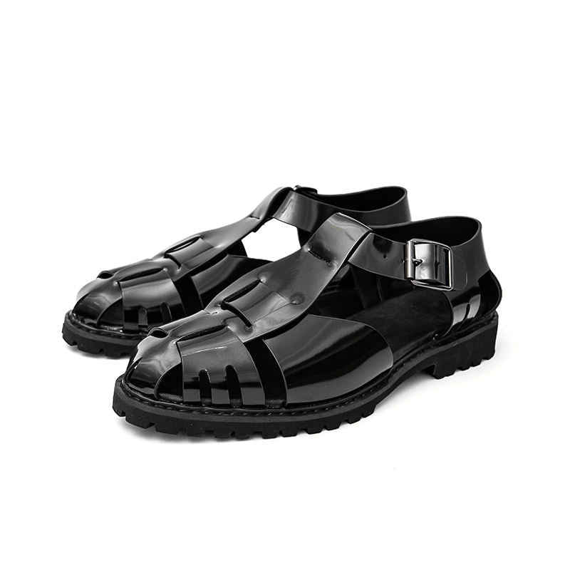 Men's Casual Summer Soft-Soled Beach Sandals Open Toe High-End Feel Breathable Flip-Flops for Driving Outdoor Activities