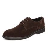 Low Cut Casual Classic Wedding Shoes Business Formal Lace-ups Durable Men Faux Suede Leather Shoes