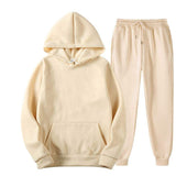 2025 New Solid Color Cross-border Turtleneck Sweater Sports Suit Sweater Suit Fashion Fleece Men's Hoodie