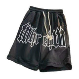 High Quality Sports Streetwear Fleece French Terry Jogger Puff Print Shorts Raw Edge Sweat Shorts