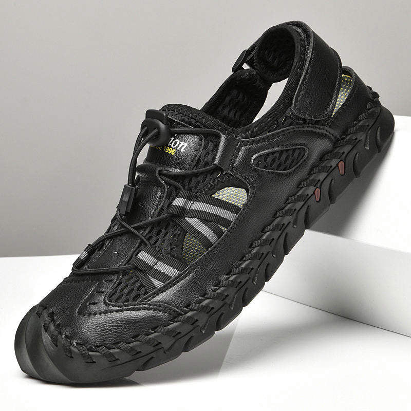 Comfortable Soft Upper Good Quality Summer Beach Fun Men Pure Leather Sandals