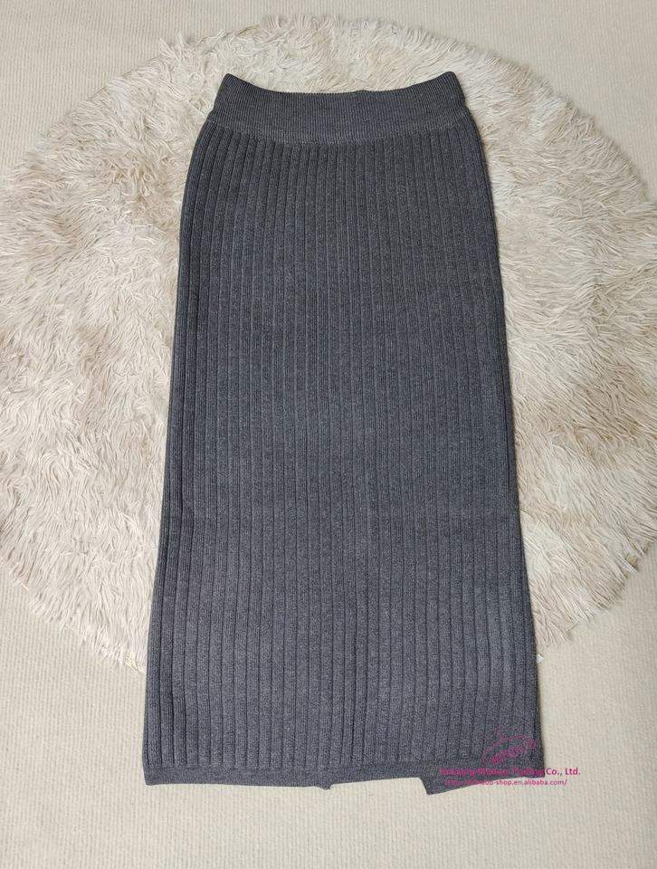 Knitted Package Hip Skirt High-Waisted Skirt Fashionable A-line Skirt