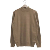 Men Half Turtleneck Knit Sweater Solid Color Loose Long Sleeve Basic Thermal Undershirt Business Casual Pullover