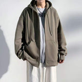 Winter New Men's Hooded Cardigan American Trendy Brand, Relaxed Fit Casual Jacket Top