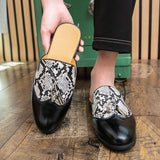 Latest Design Tassel Loafers Snake Pattern Cool Breathable Durable Men Summer Slippers Shoes