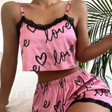 Satin Silk-Like Pajama Set Cami & Shorts | Sexy Glam Loungewear