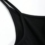 Low Back Thin Strap Camisole Women U Back Sleeveless Slim Basic Layering Tank Top