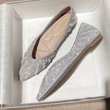 Trendy Large-Size Women's Luxury Pearl & Rhinestone Loafers, Moccasins for Office Ladies, Flat Sepatu Shoes