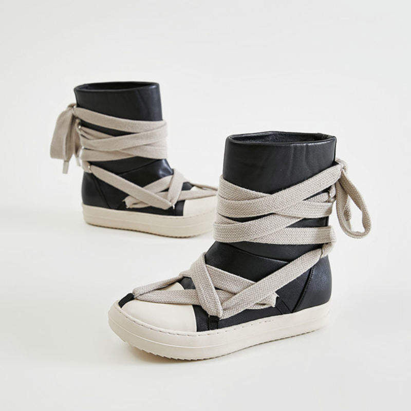 Shoelace Tied Comfortable Outdoor Casual Footwear Sneakers Rubber 2025 Women Boots