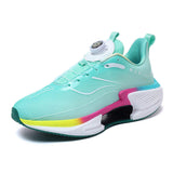 Easy on and off Twist Lock Closure Running Sneakers with Arch Support Cushioning Technology Gradient Midsole for Gym Casual Wear