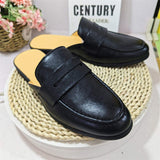 Home Mules PU Leather Comfortable Half Shoes Classic Design Durable Summer Casual Men Dress Shoes