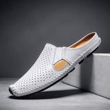 Summer Breathable Good Quality Cook Original Real Leather Slippers Durable Fashion Design Men Genuine Leather Shoes
