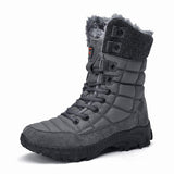 Hot Selling Products Winter Warm Cotton Plush Waterproof Leather Calf Boots Plus Size Snow Rain Windproof Men Hiking Boots