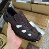 Genuine Leather Fashion Design Casual Slippers Beach Summer Sandals Shoes for Men