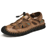 Comfortable Soft Upper Good Quality Summer Beach Fun Men Pure Leather Sandals