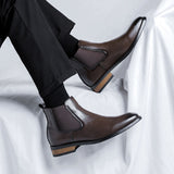 Pointed Toe Brown Black Color Comfortable Handmade High Quality Microfiber Leather Ankle Boots for Men