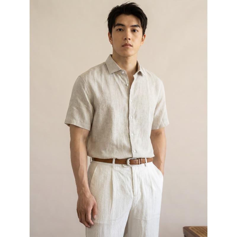 Men Solid Loose Short Sleeve Shirt Lapel Casual Oversized Button Down Tops