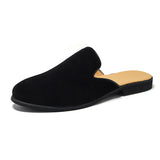 Casual Mules Comfortable Point Toe Backless Half Slippers for Men