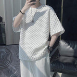 Casual Men's Summer T-Shirt, Bubble Textured Crew Neck Short Sleeve Top, 2026 New Streetwear Tee