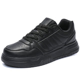 All Black White Sports Shoes Microfiber Leather Upper and Breathable Lining Sneakers