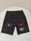 New Men's 2026 Hole Tape Korean Style Slim-fit Denim 5-point Medium Trousers Trendy Shorts Small Foot Hong Kong Style Pants