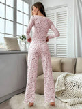 Bestselling European and American Style Autumn and Winter Loungewear Floral Long Sleeve Pants Set Casual Fashion Pajamas