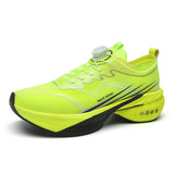 Men Women Lightweight Carbon Plate Mesh Sneakers with Dial Closure Shock Absorption Technology Ventilated Road Running Shoes