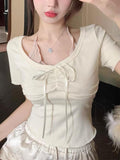 2026 Faux Two-piece Short Sleeve Women's T-shirt Design Sense Niche Slim Top