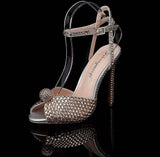 Chaussure Mariage Femme Latest Design Elegant Sexy Style Rhinestone Pearl High Heel White Wedding Shoes for Bride