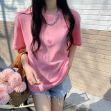 Premium Quality Graphic Tee Loose Tops for Women Modern Short Sleeve T-shirt
