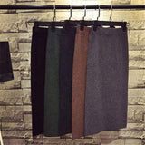 Knitted Package Hip Skirt High-Waisted Skirt Fashionable A-line Skirt