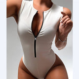 Zippered Onesite Fashionable Sexy Bodysuit Popular Women's Bodysuit
