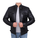 DIAMOND Style Lambskin Leather Jacket