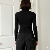 Winter Thermal Wear Turtleneck Top: Women's Basic Slim Fit Stretch Knit Long Sleeve Base Layer | Factory Direct Spandex/Poly