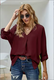 Chiffon V-Neck Tunic Blouse
