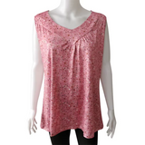 Pleated V-Neck Summer Blouse