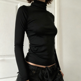 Winter Thermal Wear Turtleneck Top: Women's Basic Slim Fit Stretch Knit Long Sleeve Base Layer | Factory Direct Spandex/Poly