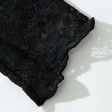 Black Sheer Floral Lace Long-Sleeve Top