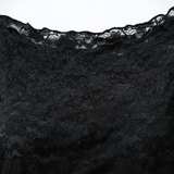 Black Sheer Floral Lace Long-Sleeve Top