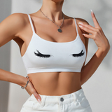 Sleeping Eyelashes Graphic Bralette